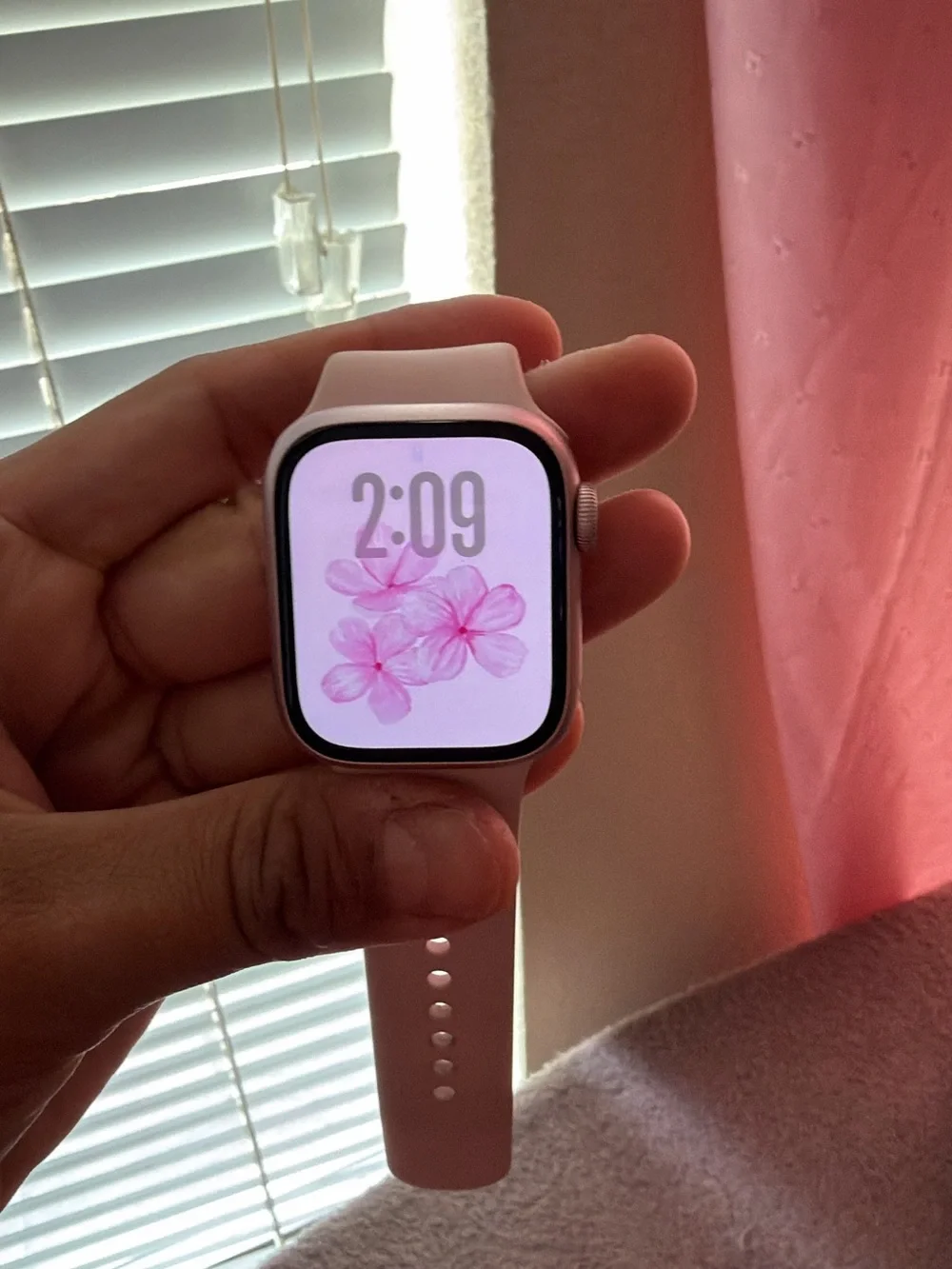 Apple Pink Smartwatch with Pink Silicone Band